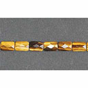 CTE 28 Collier Oeil de tigre rectangles facettés 10x15mm 42cm