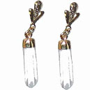 O123 Boucles d oreilles Cristal de roche la paire