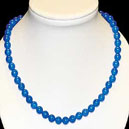 collier agate bleue boules 8mm 42 cm