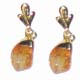 O122CI Boucles d'oreilles citrine, la paire