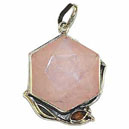 G525 Pendentif étoile Quartz rose