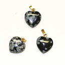 G106SF Pendentif Obsidienne Coeur 15mm