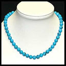 CHOTU6 Collier Howlite teinte Turquoise boules 6mm 42cm