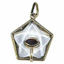 G527  Pendentif Hexagone Quartz 