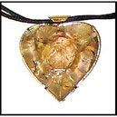 C520RCF Collier Quartz fumé Coeur 50x50mm