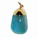 G225RCB Pendentif pierre roulée Quartz bleu