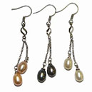 OFWP2 Boucles d oreilles Perles biwa