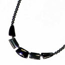 C89 Collier Hématite et onyx 45 cm