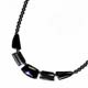 C89 Collier Hématite et onyx 45 cm