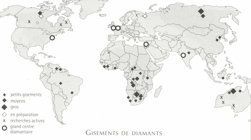 Gisements de diamants dans le monde